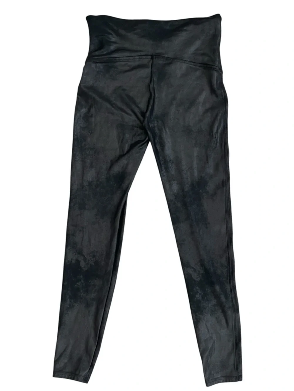 SPANX Black Faux Leather Leggings XL High Rise‎ Stretch Sculpting Lounge